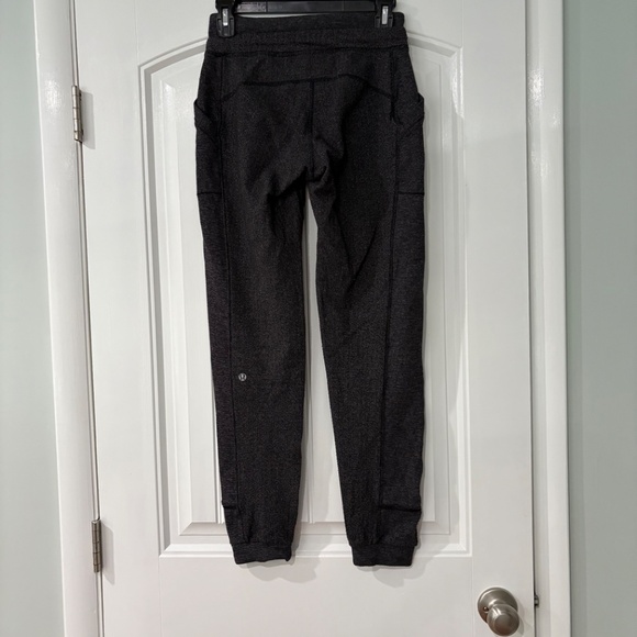Lululemon Base Runner Pant Heathered Herringbone Heathered Black Black - Picture 8 of 13